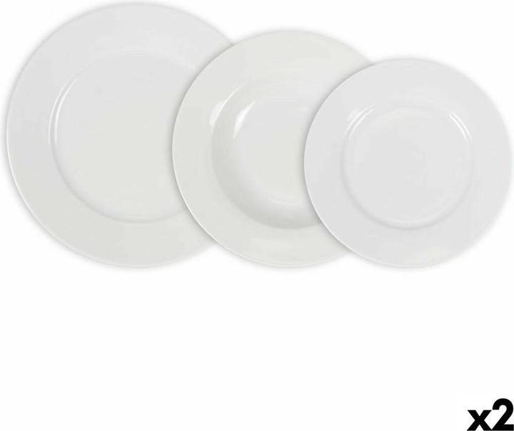 La Mer Geschirr-Set La Mediterránea Aneto Weiss kreisförmig 12 Stücke (2 Stück) (12 Piece)