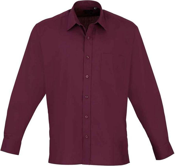 Actual product image Premier Mens Poplin Long-Sleeved Shirt