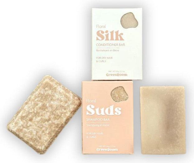 Actual product image Green Room Shampoo & Conditioner Set Floral (Solid shampoo)