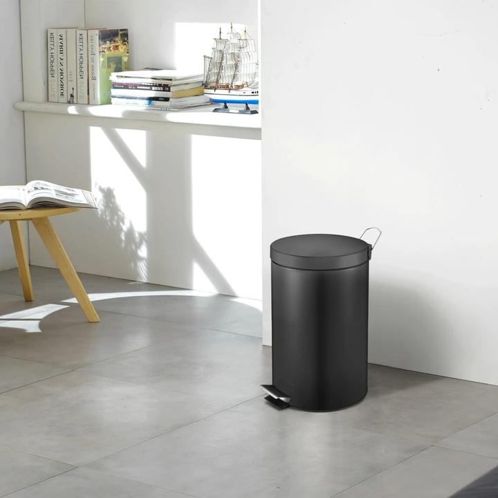 Produktbild ReinigungsBerater Treteimer 12 L schwarz Treteimer mit Kunststoff-Inneneimer (12 l)