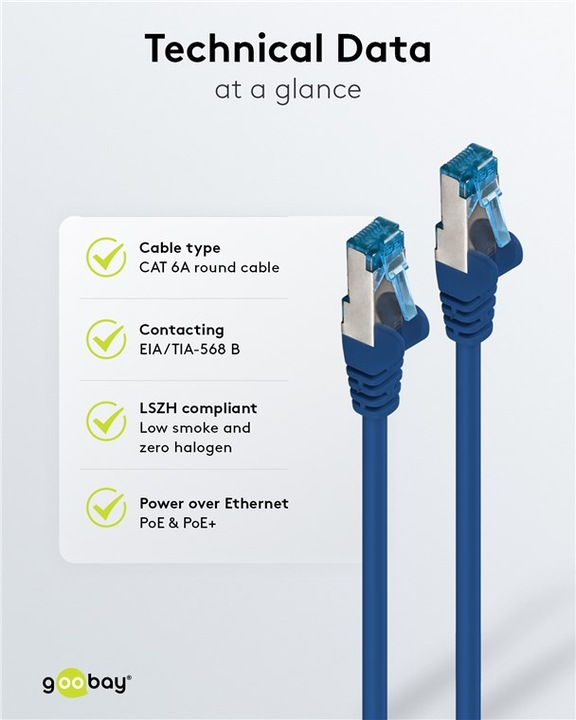Actual product image Goobay patch cable (S/FTP, CAT6a, 5 m)