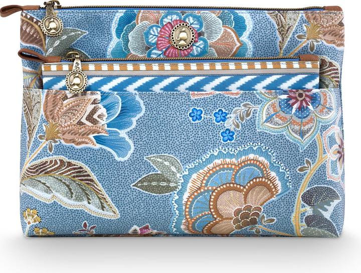 Actual product image PIP Studio Caryn Kosmetiktasche Kombi Matata blau 26x7.5x18cm/22x1x13cm