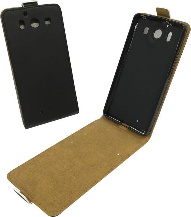 Produktbild König Design Microsoft Lumia 950 Handy Tasche Flip Case Cover Schutz Hülle Wallet Schwarz Neu (Nokia Lumia 950 XL)