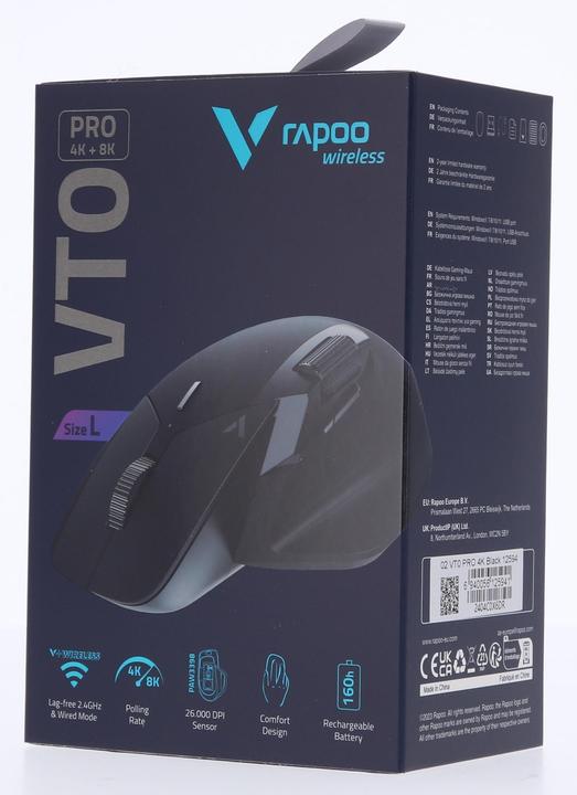 Produktbild Rapoo VT0PRO 4K+8K WL GAMING MAUS SW (Kabelgebunden, Kabellos)