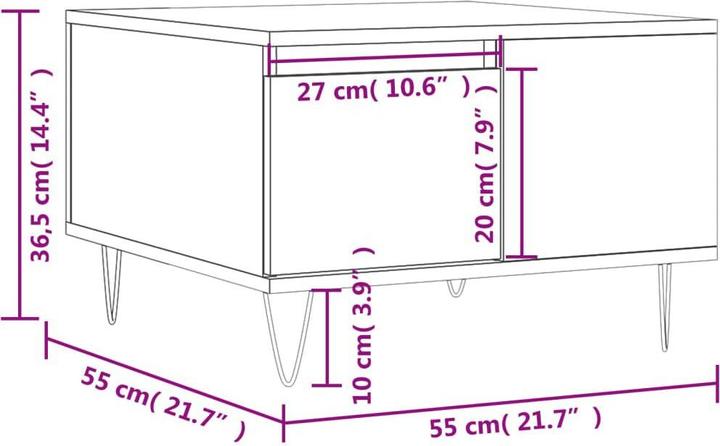 Image du produit vidaXL Couchtisch (55 x 55 x 36.50 cm)