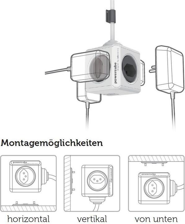 Produktbild Allocacoc PowerCube Extended USB S+ (4 x, Typ 13, USB-A, 1.50 m)