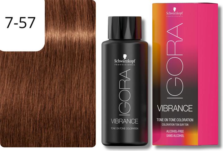 Image du produit Schwarzkopf Professional Coloration pour cheveux IGORA Vibrance NOUVEAU (7-57 Blond blond moyen Cuivre or cuivré)