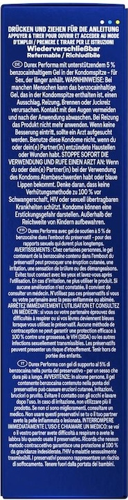 Nährwerte und Zutaten Durex Performa (10 Stk.)