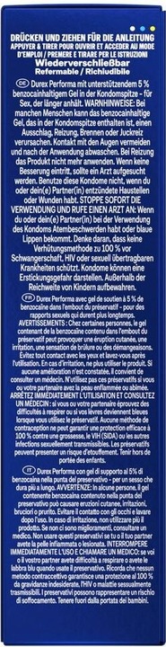 Valori nutrizionali e ingredienti Durex Performa (10 pz.)
