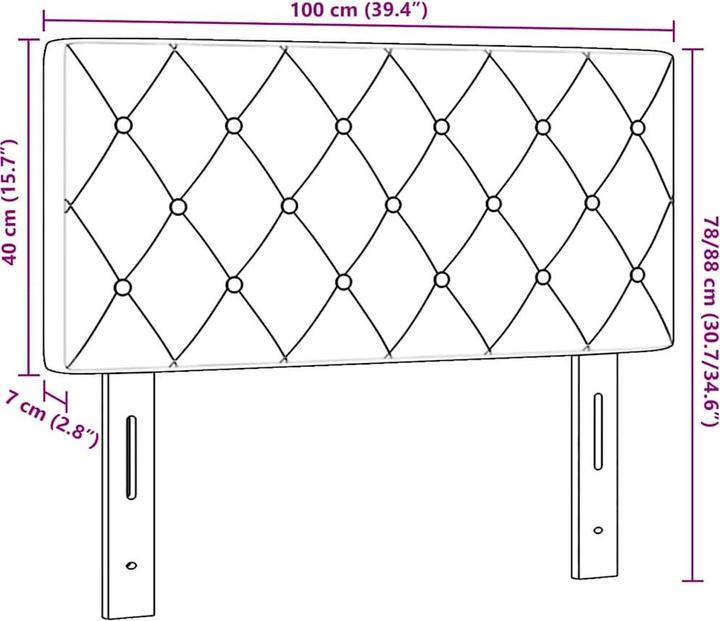 Actual product image VidaXL Headboard (100 x 7 x 88 cm)