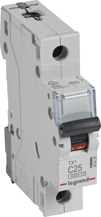 Actual product image Legrand Circuit breaker Tx3 403436 Ls C25A 1P 6Ka 1M 403436