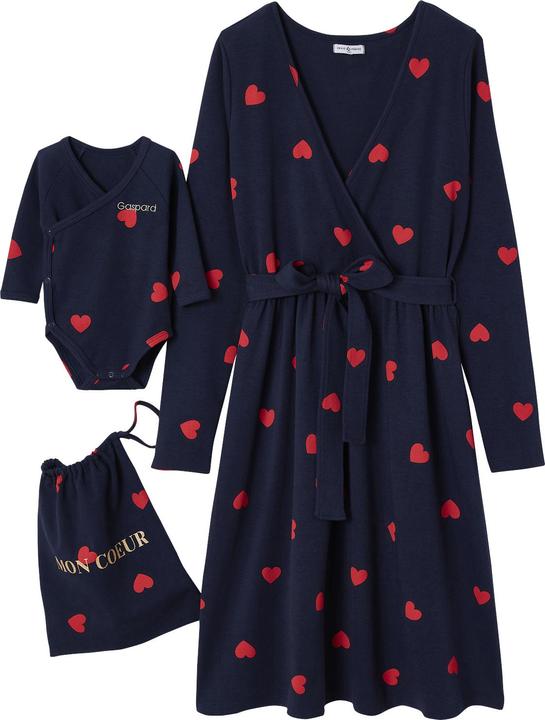 Produktbild Envie de Fraise Bio-Kollektion: Set MON COEUR aus Damen Nachthemd, Baby Body & Beutel (44, 46)