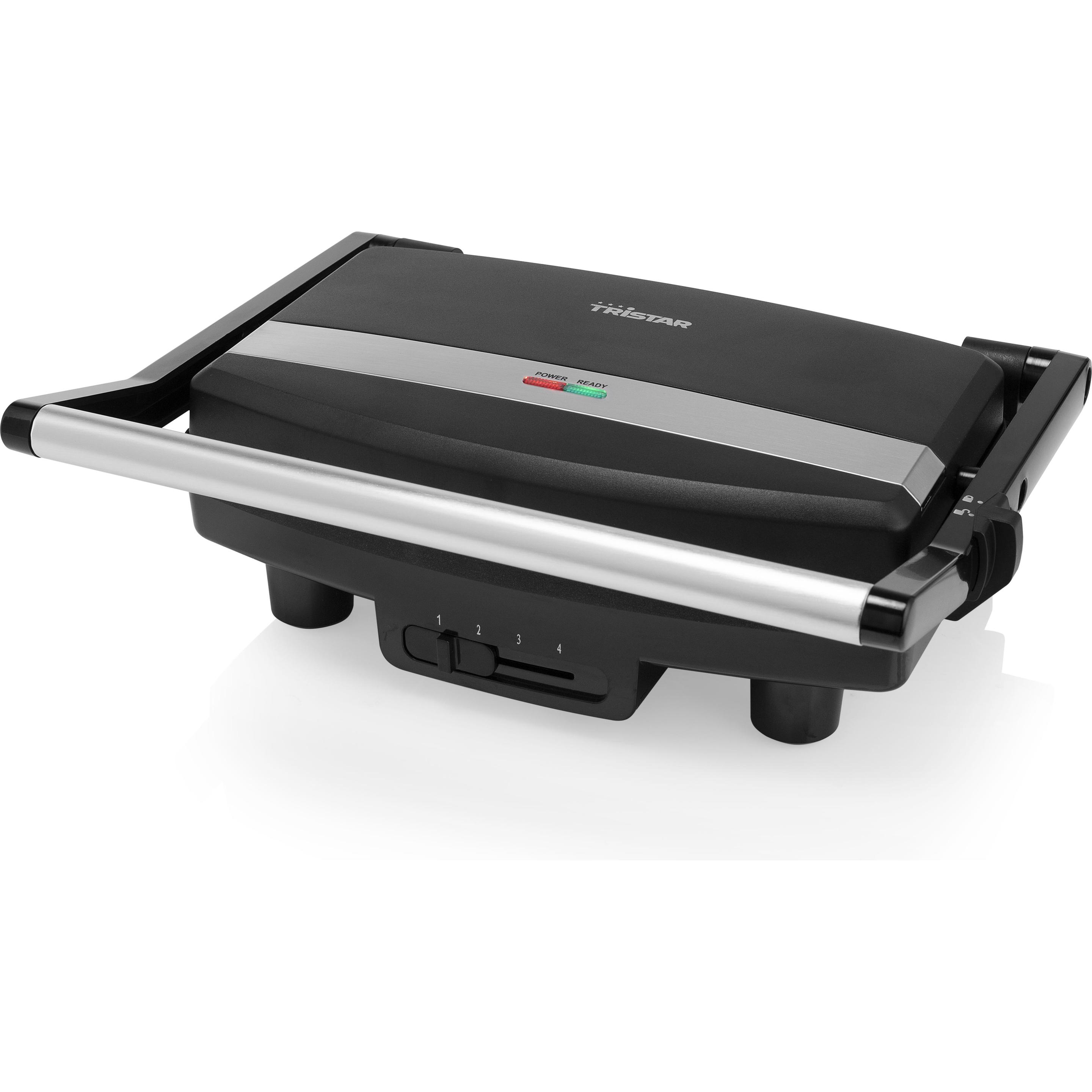 Tristar Kontaktgrill, Tischgrill, Schwarz, Silber