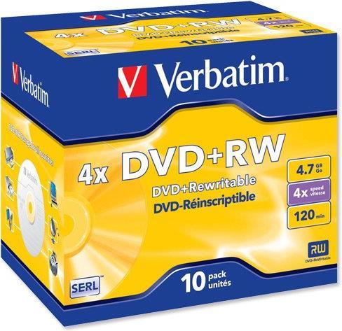 Verbatim DVD+RW, 4.7GB, 4x, 10er JewelCase (10x)