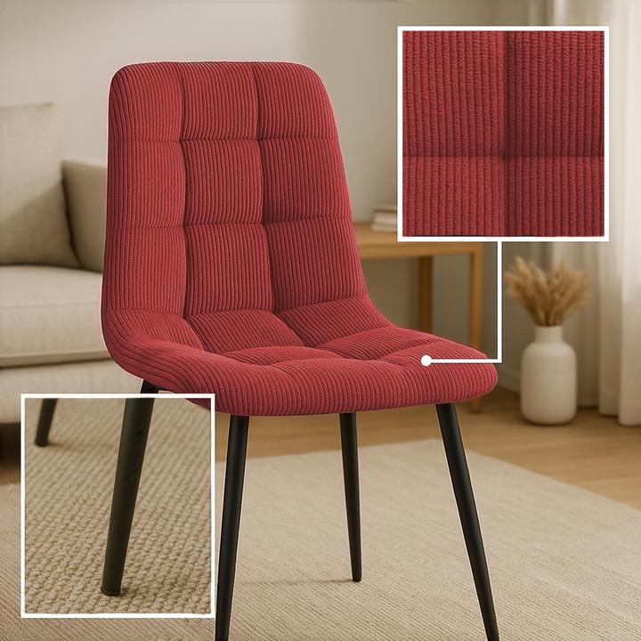 Actual product image CLP 4er Set Esszimmerstuhl Tilde gepolstert mit Rückenlehne bis 150 kg belastbar