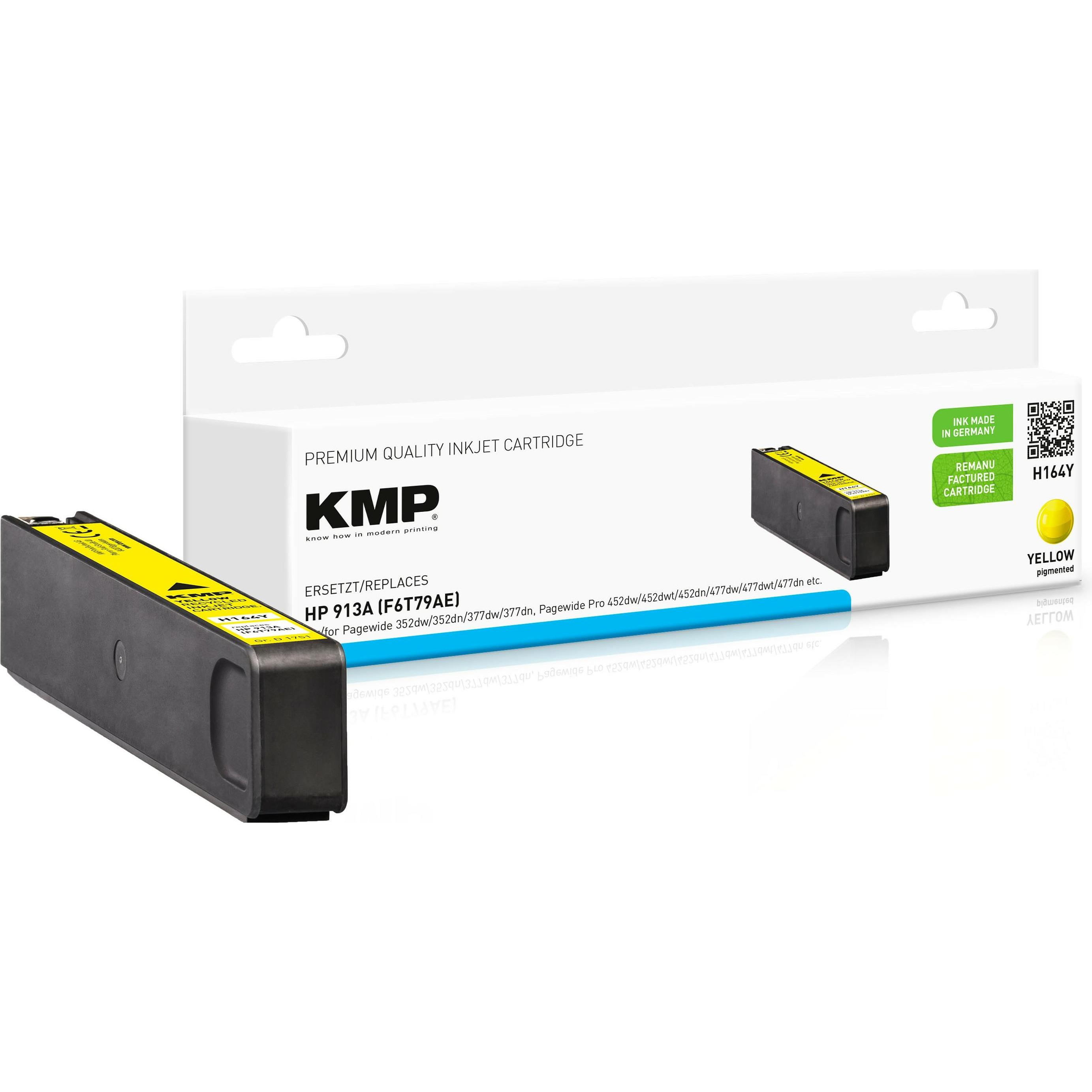 KMP, Druckerpatrone, Tinte ersetzt HP913A (F6T79AE) (Y)