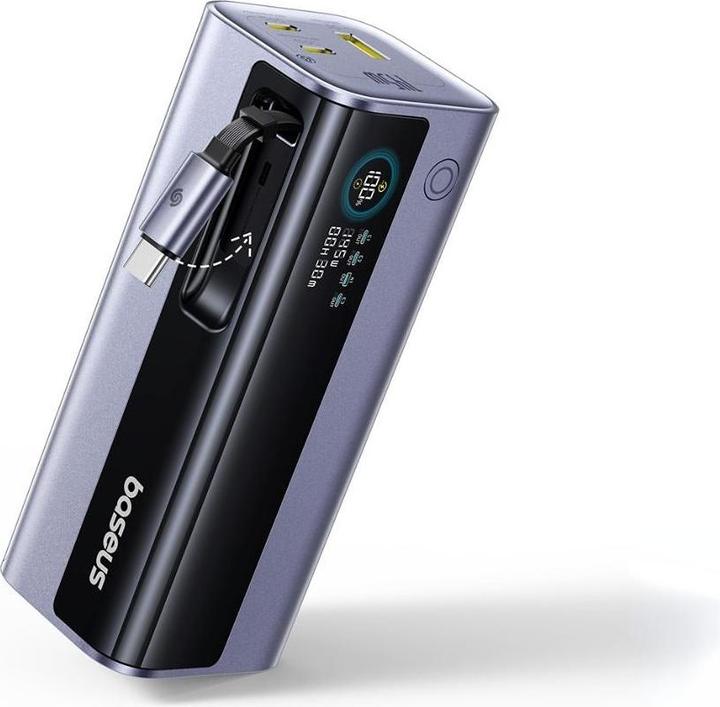 Produktbild Baseus - Power Bank EnerGeek GR11 (E0027B01) - mit einziehbarem USB-C Kabel, 20000mAh, 145W - Grau (20000 mAh, 145 W)