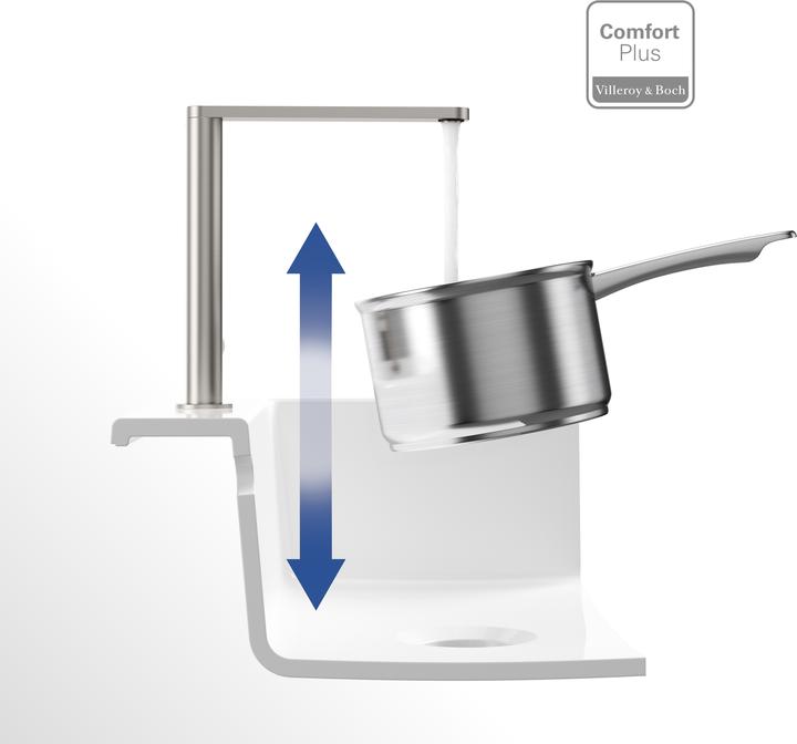 Actual product image Villeroy & Boch Finera kitchen tap, stainless steel