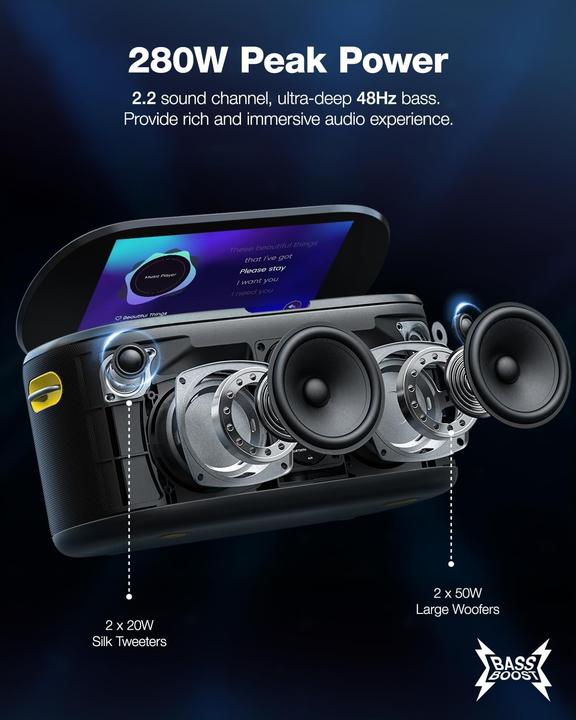 Actual product image Ikarao Karaoke-Maschine mit 2 kabellosen Mikrofonen