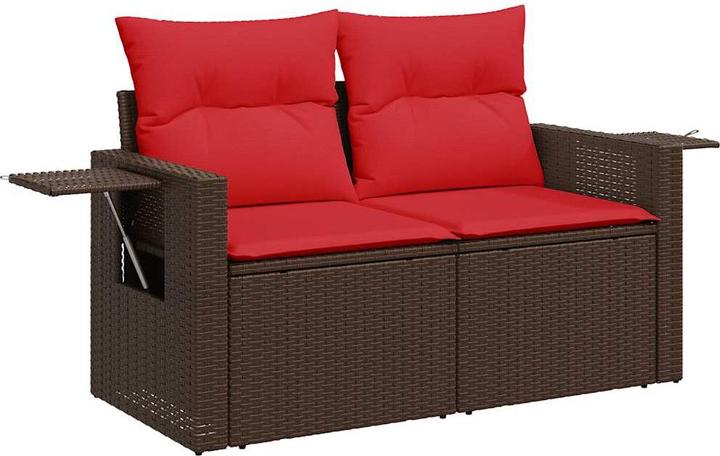 Produktbild vidaXL 6-tlg. Garten-Sofagarnitur mit Kissen Schwarz Poly Rattan