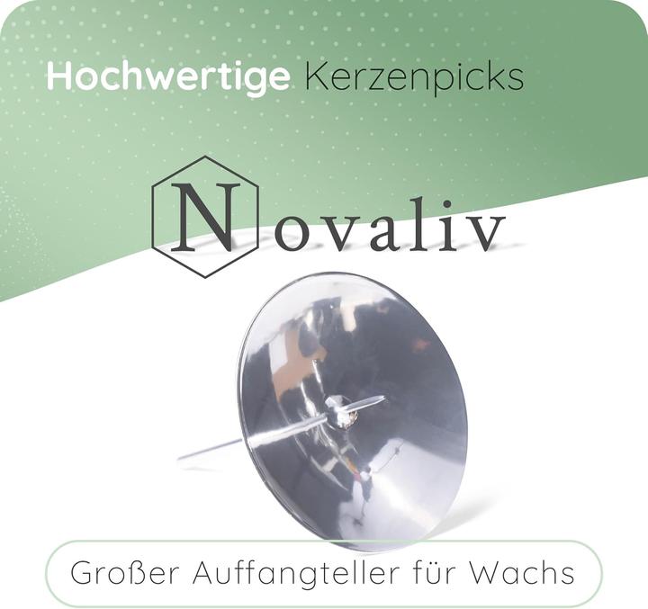 Produktbild Novaliv 8x Kerzenhalter Stumpenkerzen mit Dorn 10cm SILBER Kerzenteller Adventskerzenhalter (10 x 10 x 10 cm)