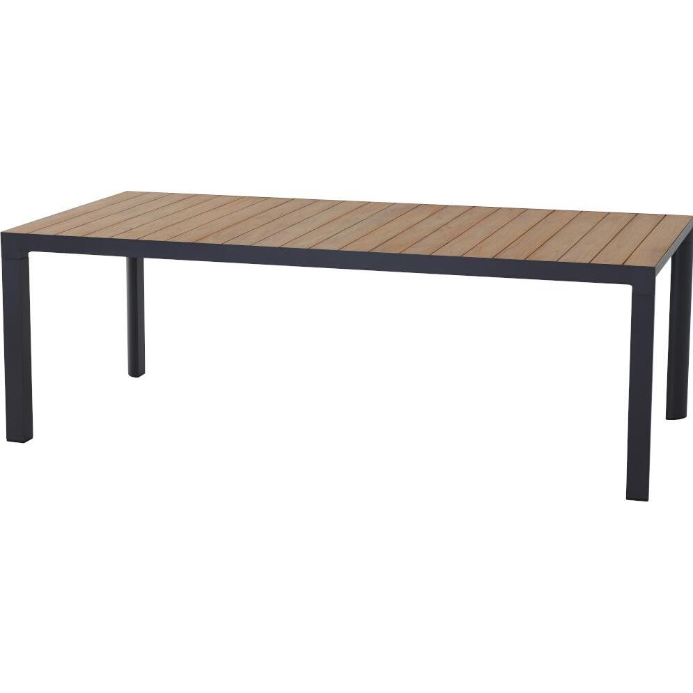 Siena Garden, Gartentisch + Balkontisch, Silva Dining Tisch 220x100cm matt anthrazit / Teak FSC (220 cm)