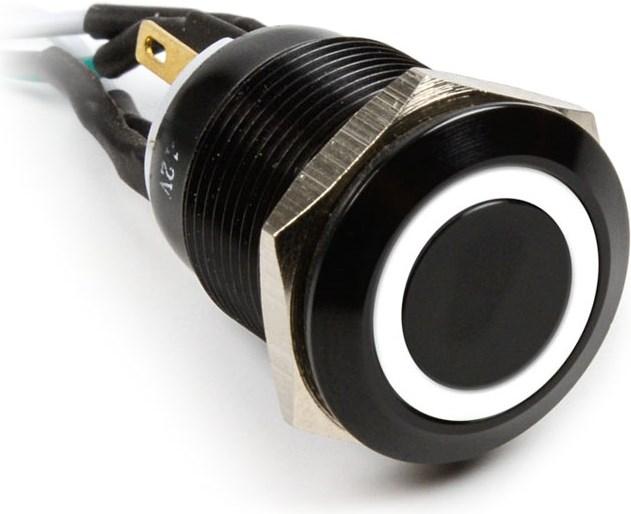 Produktbild Impactics Vandalismustaster 19mm IP65 weie LED - schwarz