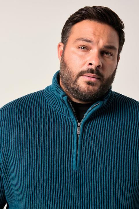 Image du produit Men+ Pull camionneur en coton, col avec fermeture zippée - jusqu'au 8 XL (4XL)