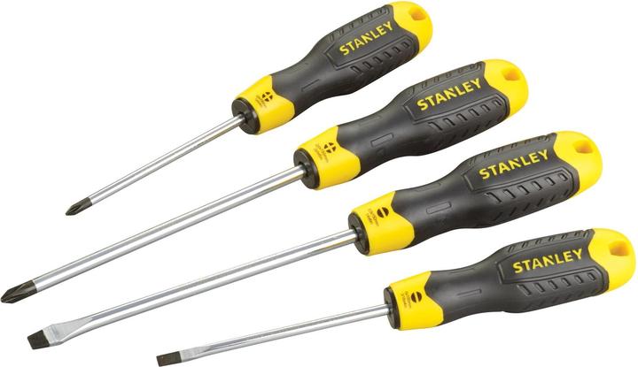 Stanley CushionGrip screwdriver set 4 pieces slotted, Phillips (Slotted screws, Phillipps cross recess (PH))