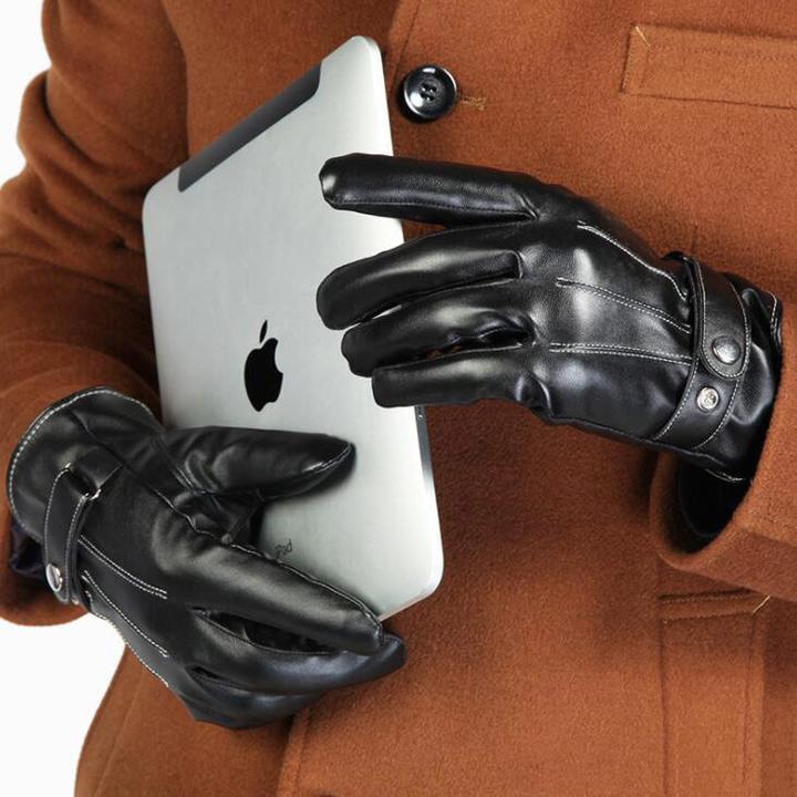 Actual product image PhoneLook Gants en similicuir pour écran tactile unisexe taille M (M)