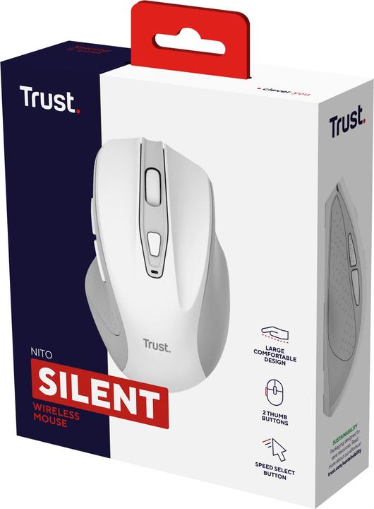Actual product image Trust Nito Silent Wireless Mouse - Wh (Wireless)