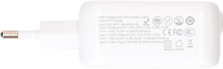 Produktbild Max Hauri Schnellladeadapter GaN 1x USB-C Kabel 1x USB-C PD/QC 65W (65 W, 2 Ports)
