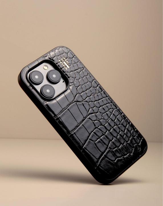 Image du produit iDeal Of Sweden Magsafe Designer Hard-Cover Vegan Leather Black Croco (Apple iPhone 16 Pro Max)