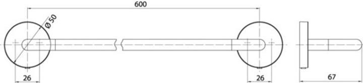 Produktbild Emco ROUND Badetuchhalter 600 mm schwarz matt 436013360