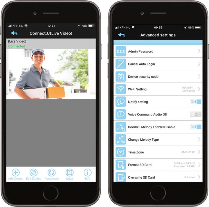 Actual product image Alecto WLAN doorbell with camera, black (Wi-Fi)