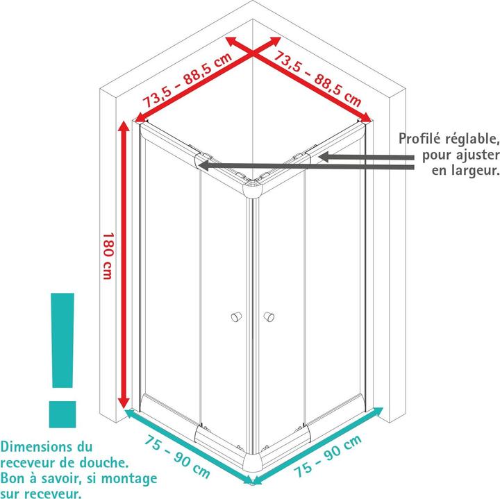 Produktbild Schulte Eckdusche (80 cm, 80 cm, 180 cm)