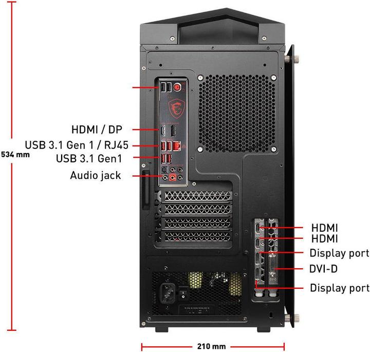 Image du produit MSI Infinite X 8RE-211 (256 Go, 16 Go, Intel Core i7-8700K, GeForce GTX 1080)