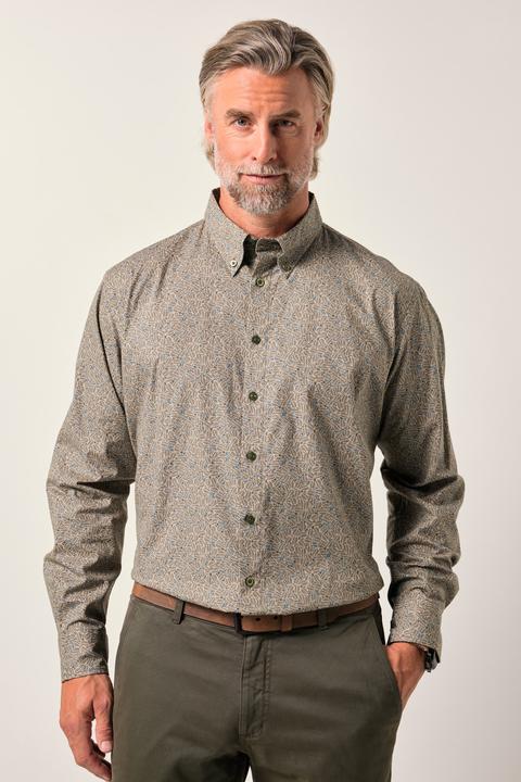 Produktbild Boston Park Hemd, Langarm, Buttondown-Kragen, Alloverprint, Comfort Fit (4XL)