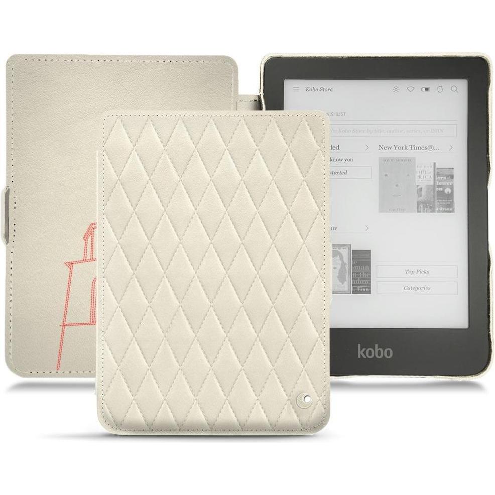 Noreve Lederschutzhülle horizontal (Clara HD), Tablet Hülle, Weiss