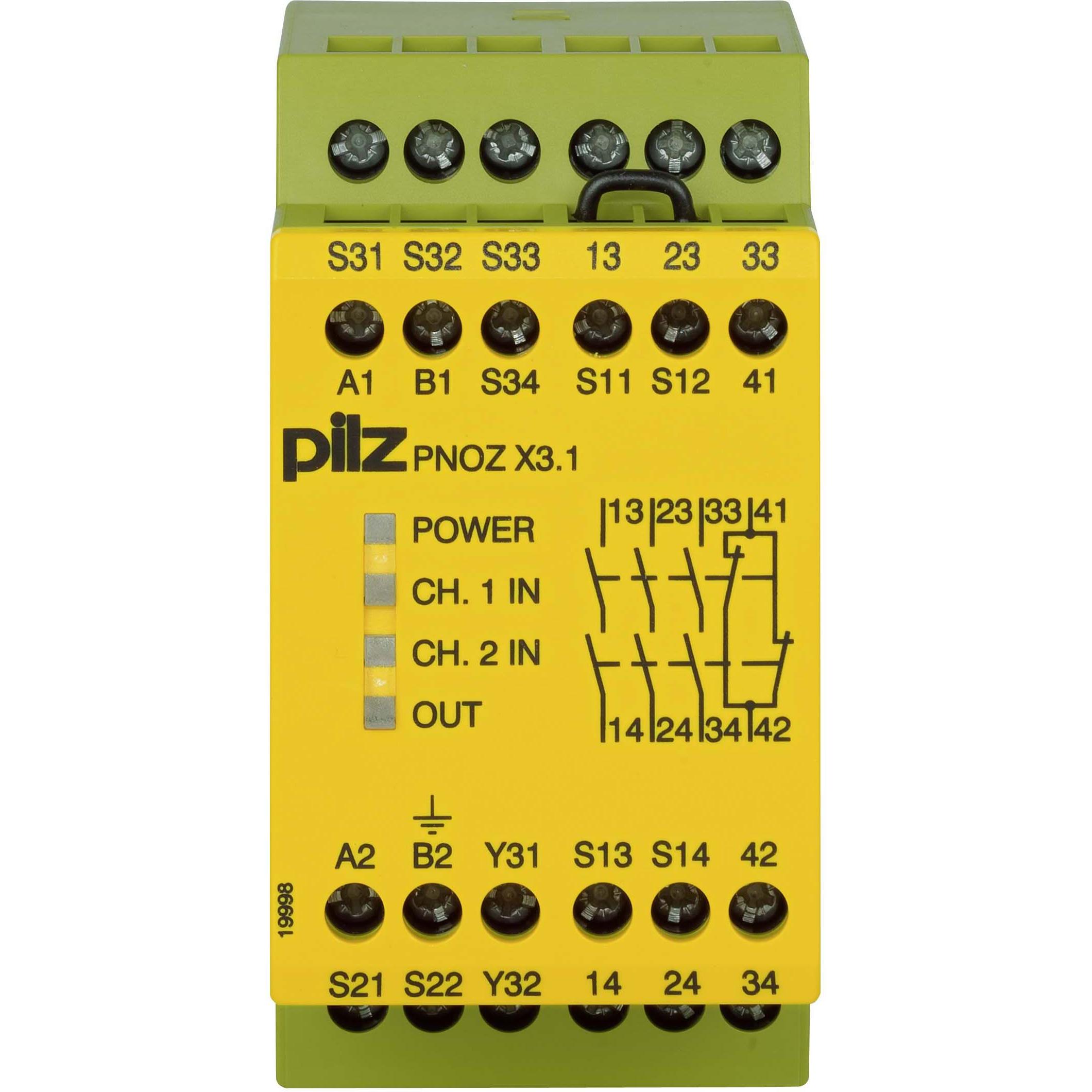 Pilz 774322 PNOZ X3.1 240VAC 24VDC 3n/o 1n/c 1so, Relais