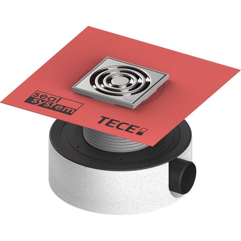 TECE, Duschrinne, TECEdrainpoint S 114 Ablaufset, superflach, werkseitig montierte Seal System Dichtmanschette (260 mm)