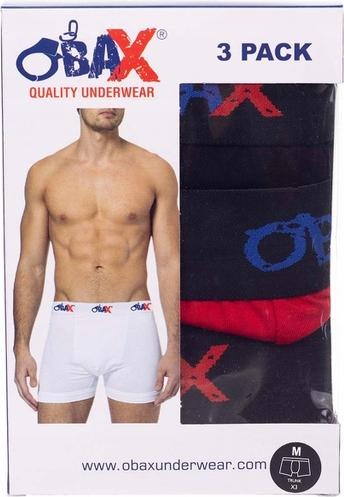 Produktbild Obax Herren-Boxer-Unterwäsche 3p Schwarz/Rot/Grau M (M)