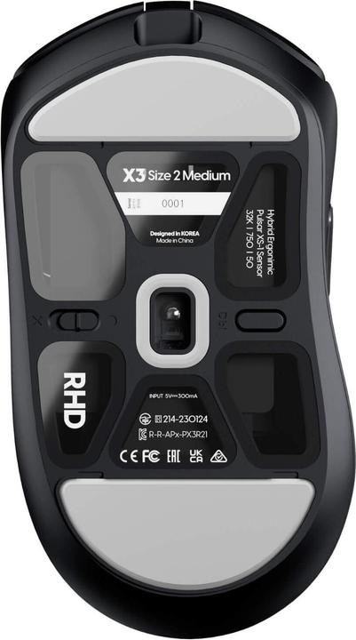 Actual product image Pulsar X3 Medium Wireless - Gaming Mus - Optisk - 5 scarce - Sort (Wireless)