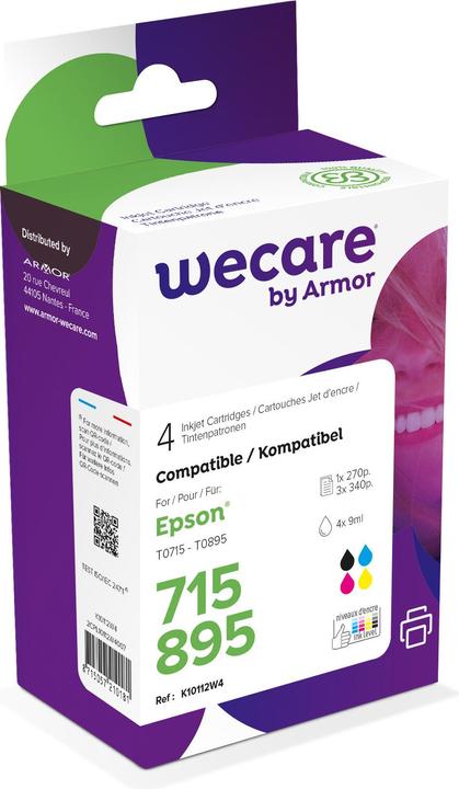 Actual product image Wecare Multipack new built CMYBK T071540WE for Epson Stylus DX4000 4x9ml (CMYK)