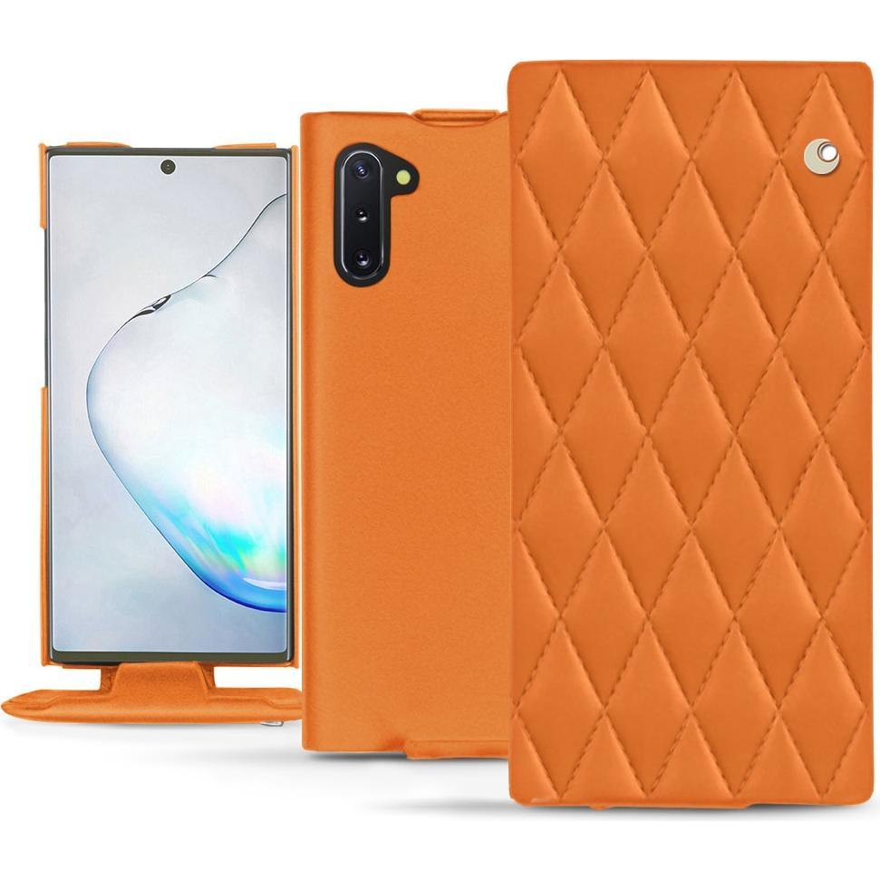 Noreve Lederschutzhülle vertikal (Samsung Galaxy Note 10), Smartphone Hülle, Orange
