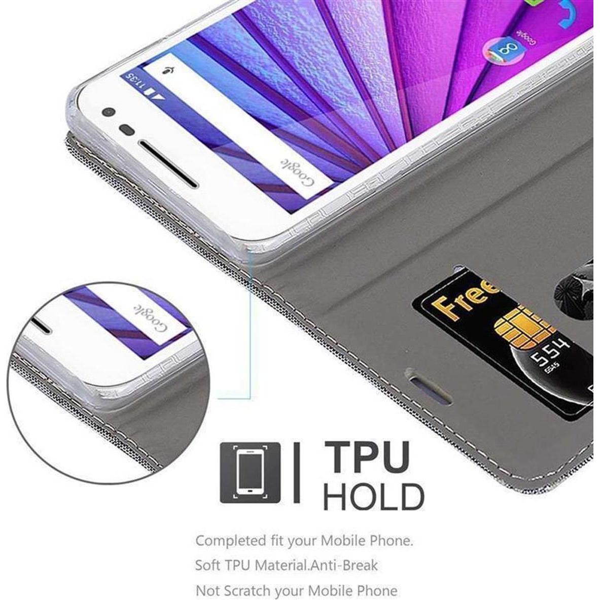 Thumbnail - Cadorabo Book Jeans Optik Cover (Motorola Moto G30), Smartphone Hülle, Grau