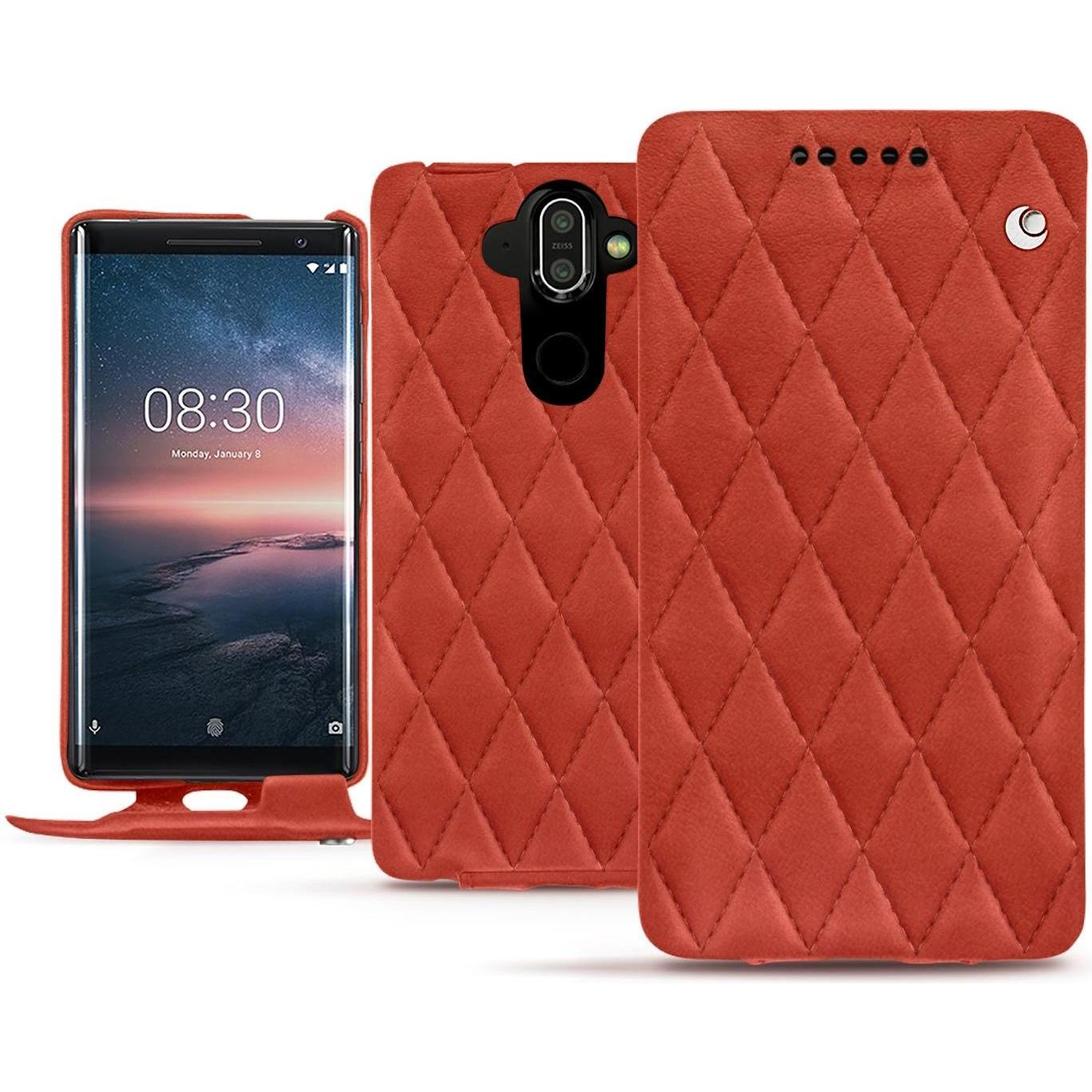 Thumbnail - Noreve Lederschutzhülle vertikal (Nokia 8 Sirocco), Smartphone Hülle, Orange