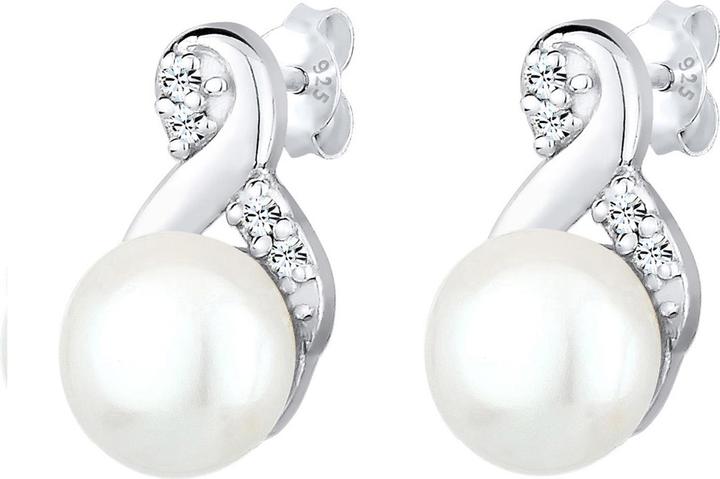 Immagine prodotto Elli Infinity, Perla, Orecchini di perle (Argento 925, Perle coltivate d'acqua dolce, Cristallo di vetro)