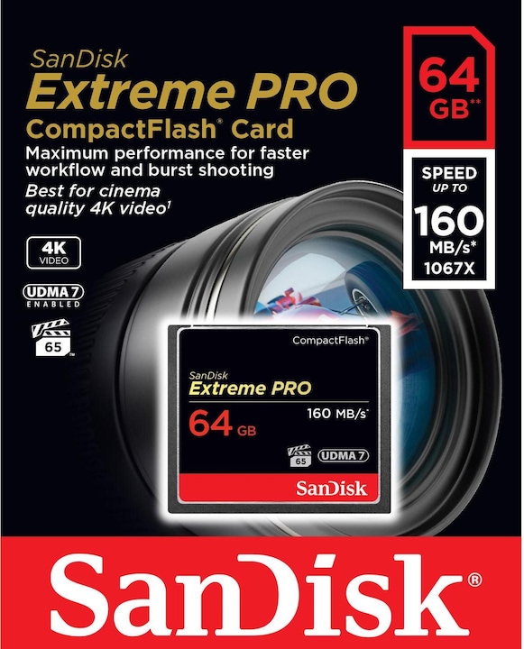 Actual product image SanDisk Extreme Pro Compact Flash (64 GB, CF)