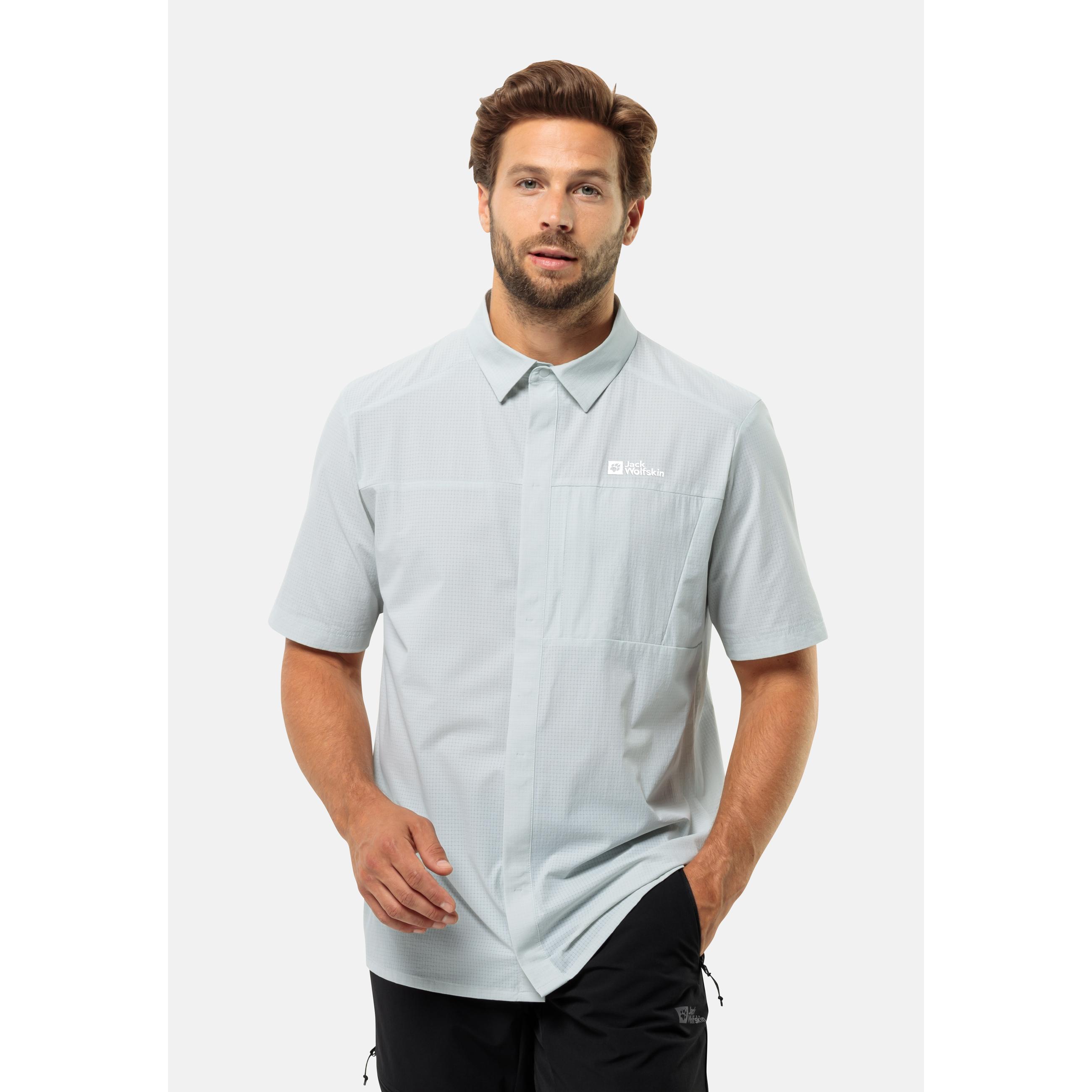 Thumbnail - Jack Wolfskin, Herren, Hemd, Vandra S/S Shirt M, Grau, (3XL)